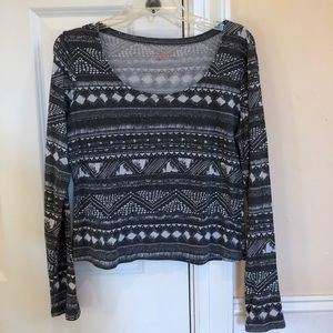 grey patterned long sleeve